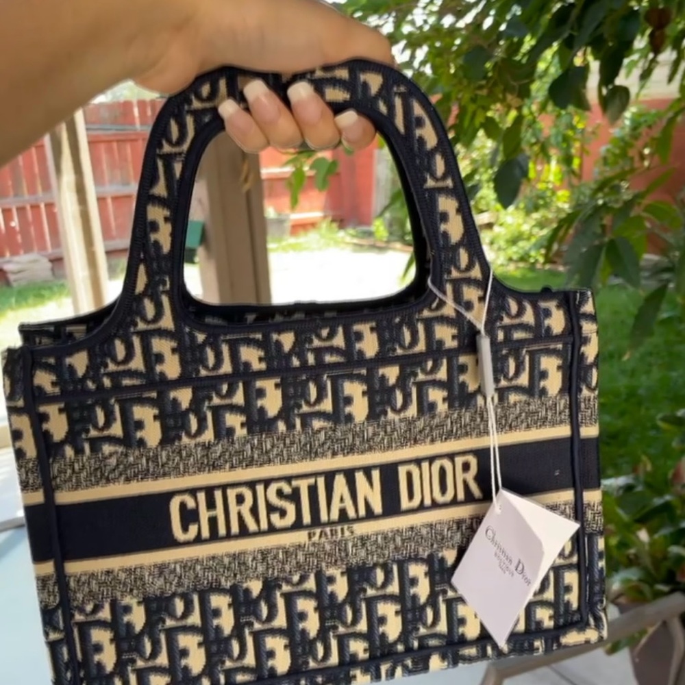 Dior Navy and Cream Tote Bag